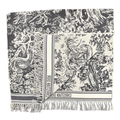 Christian Dior Cotton Toile De Jouy Reverse Towel Grey Ivory 3 of 6