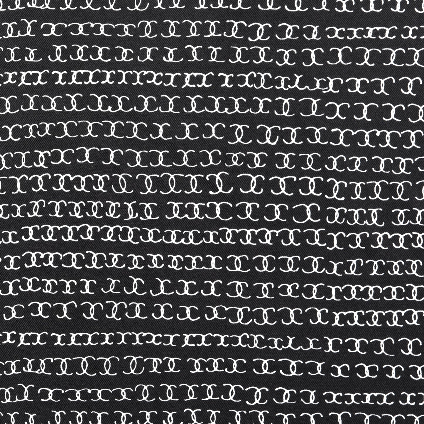 Silk CC Twilly Hair Tie Black White