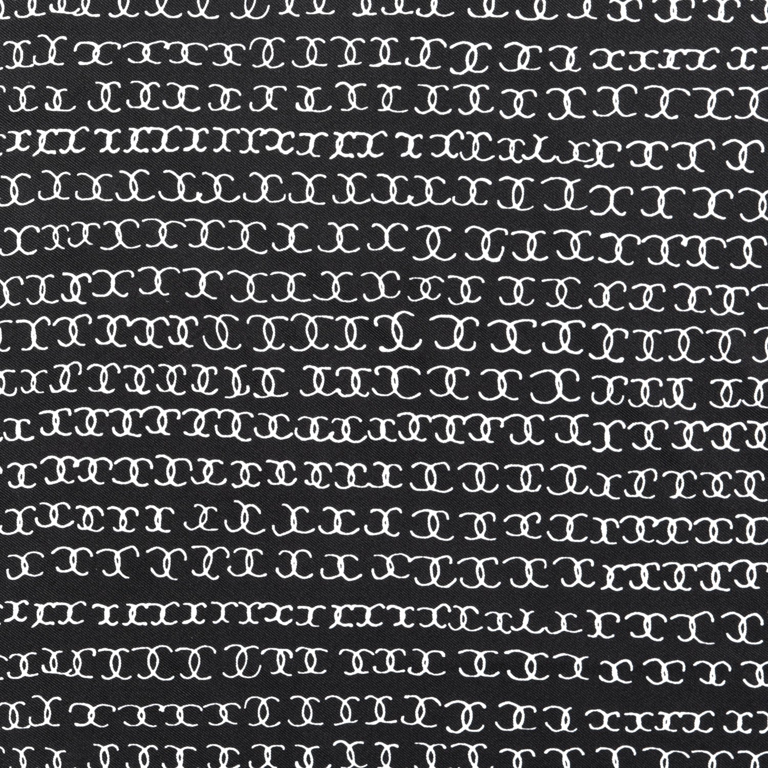 Chanel Silk CC Twilly Hair Tie Black White 3 of 5