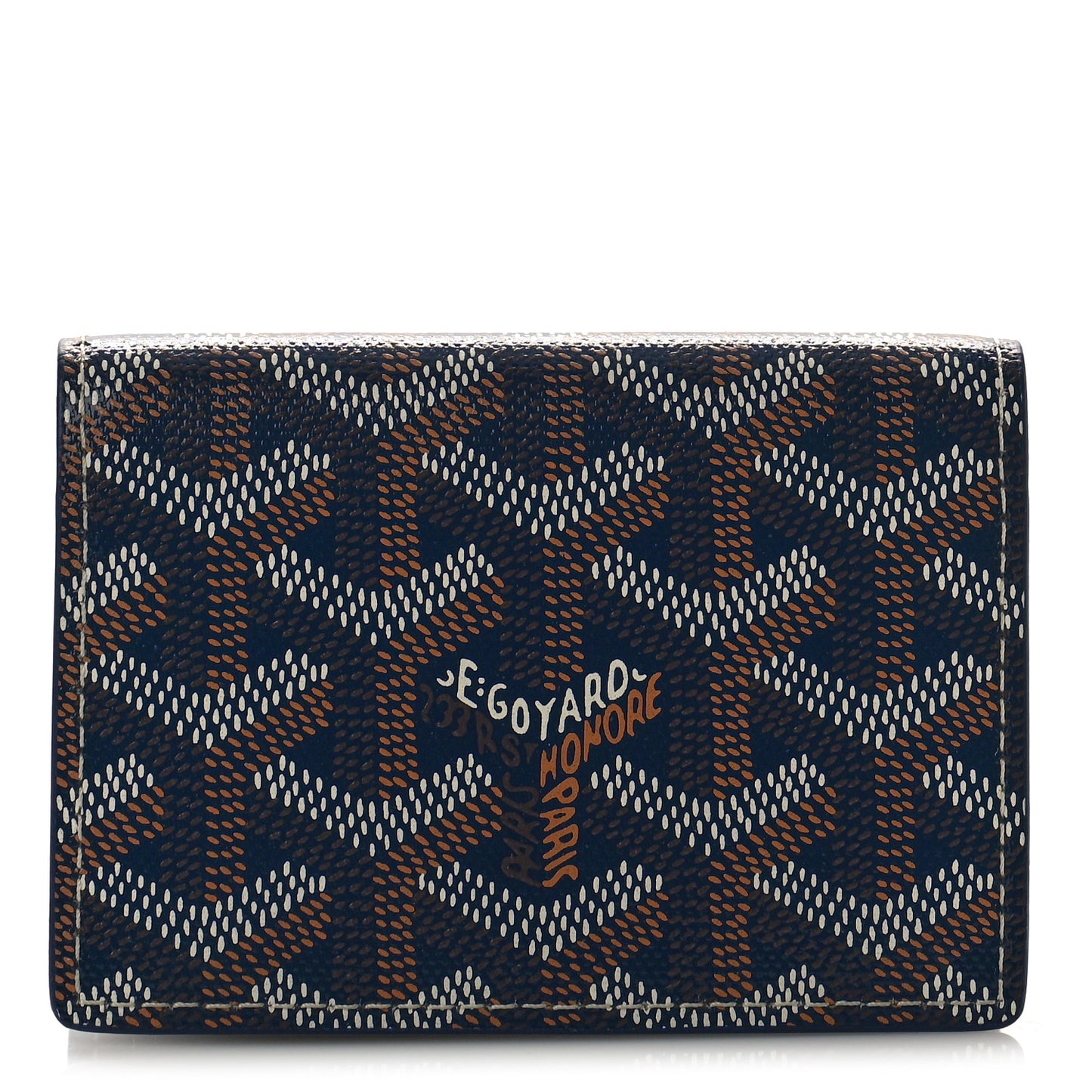Goyardine Business Card Holder Navy
