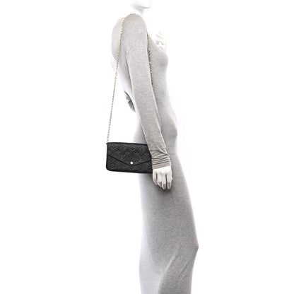Louis Vuitton Empreinte Pochette Felicie Chain Wallet Black 2 of 19