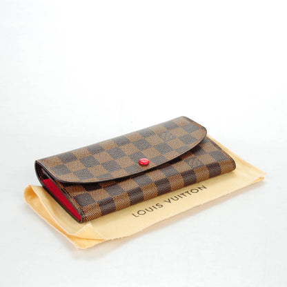 Louis Vuitton Damier Ebene Emilie Wallet Red 4 of 7
