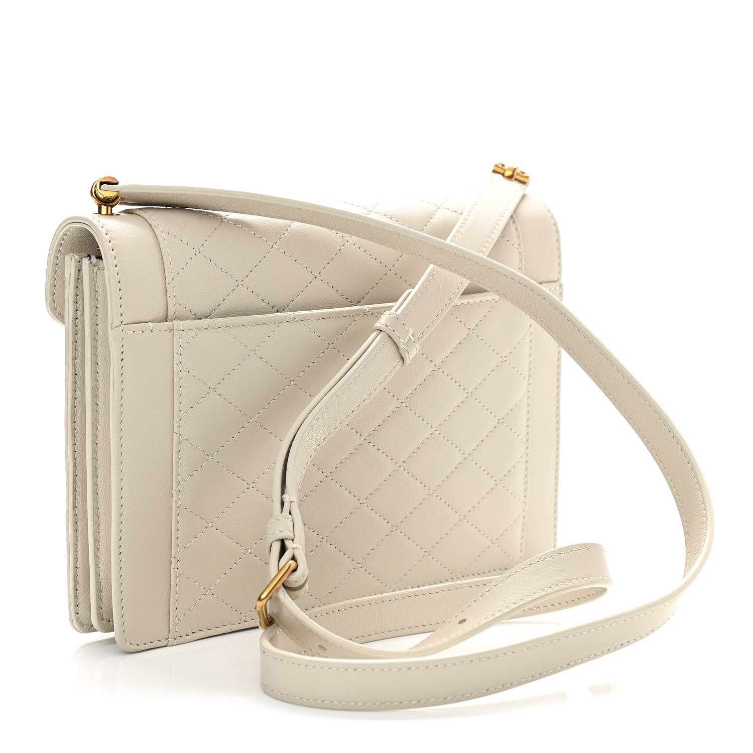 Saint Laurent Lambskin Quilted Mini Gaby Satchel Blanc Vintage 3 of 12