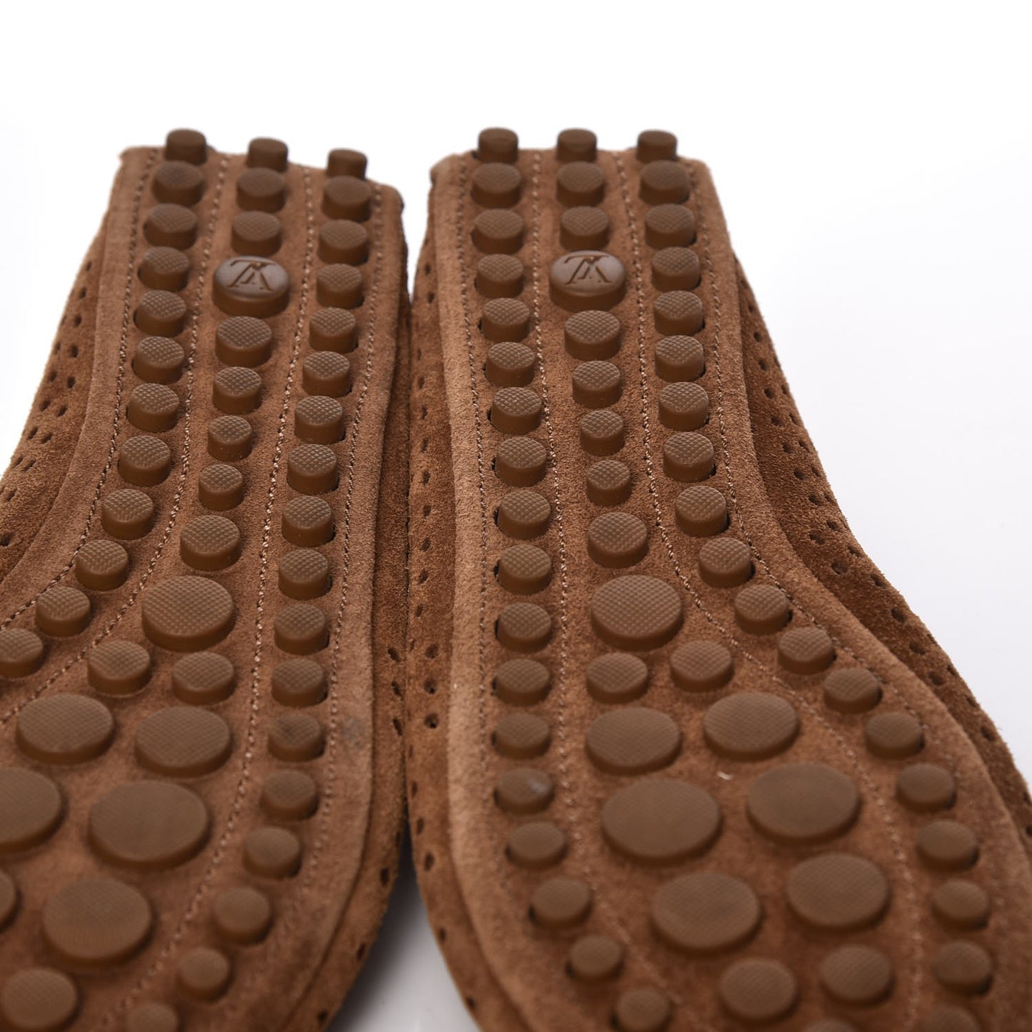 Suede Perforated Oxford Ballerina Flats 39 Cognac