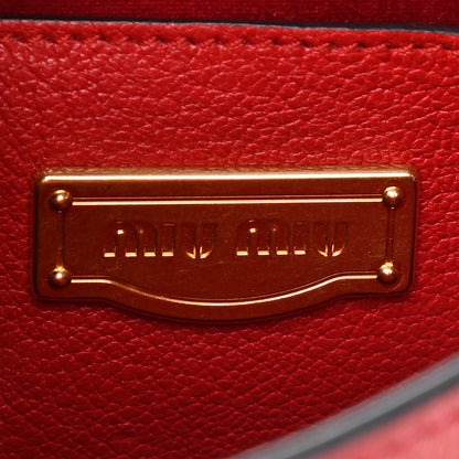 Miu Miu Goatskin Madras Shoulder Bag Fuoco 8 of 8
