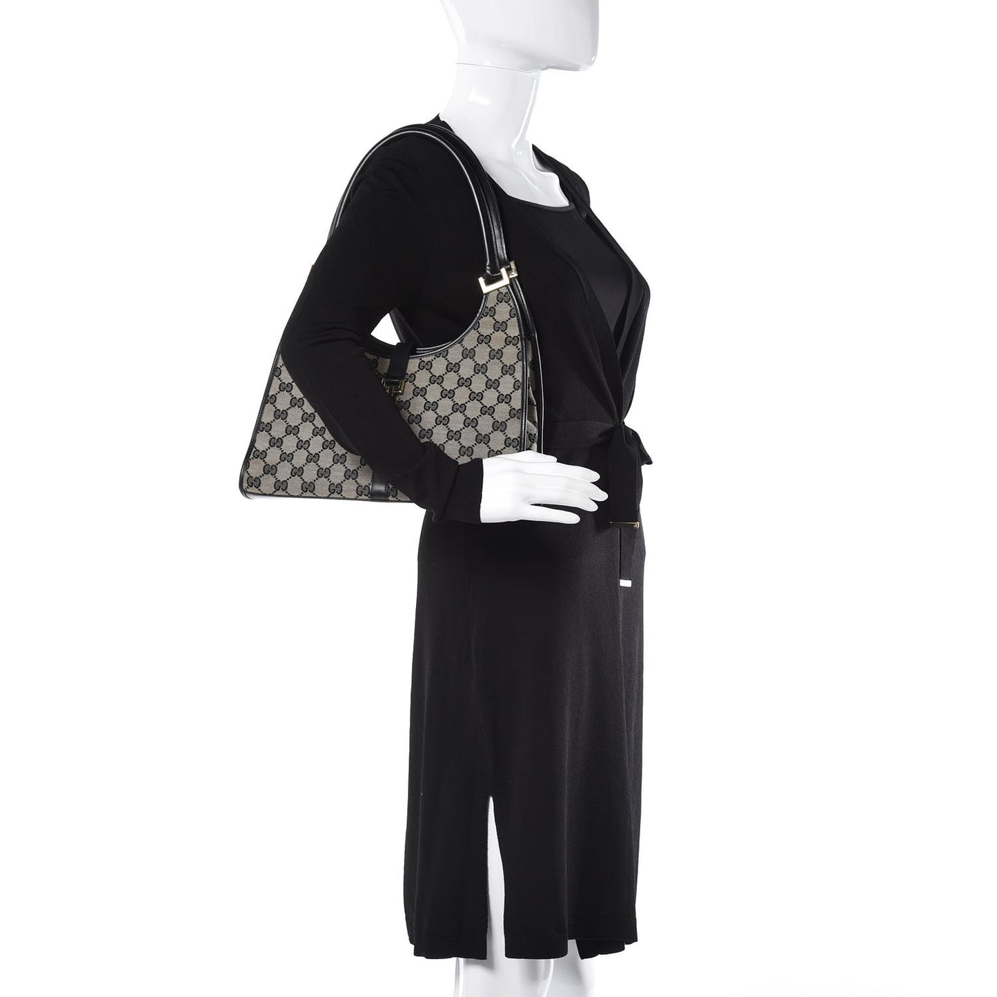 Monogram Bardot Shoulder Bag Black