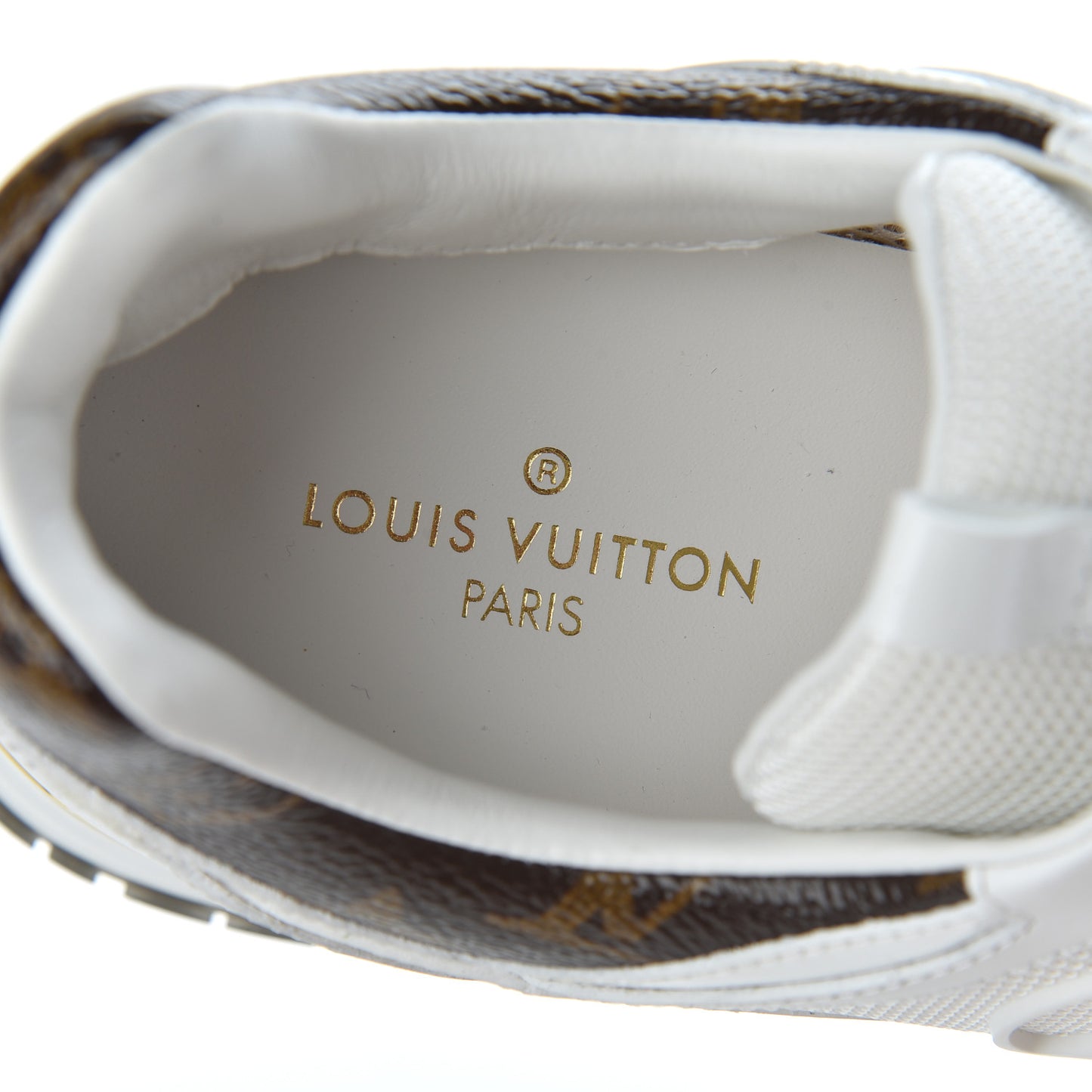 Calfskin Monogram Run Away Sneakers 39 White