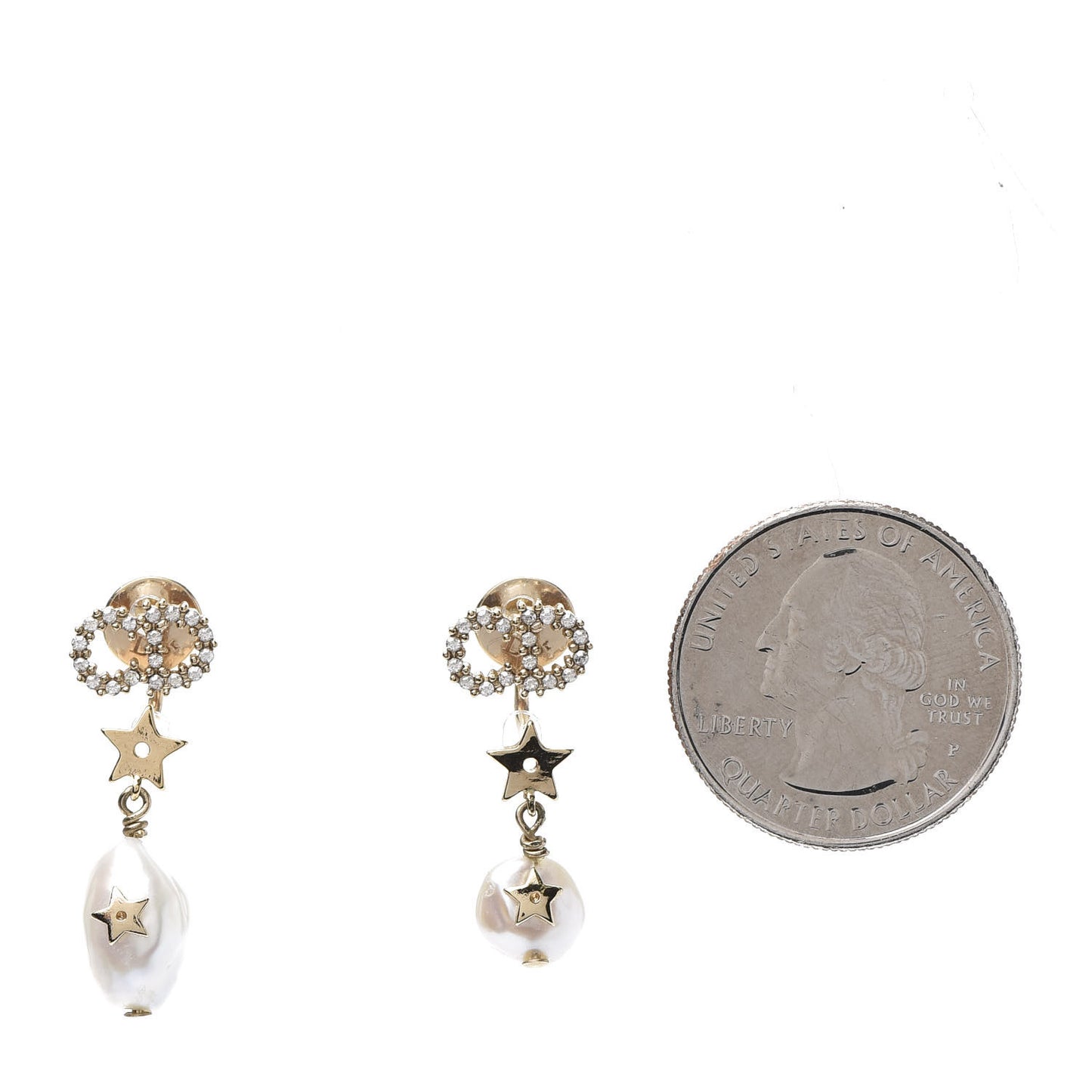 Crystal Pearl Shiny-D Earrings Gold