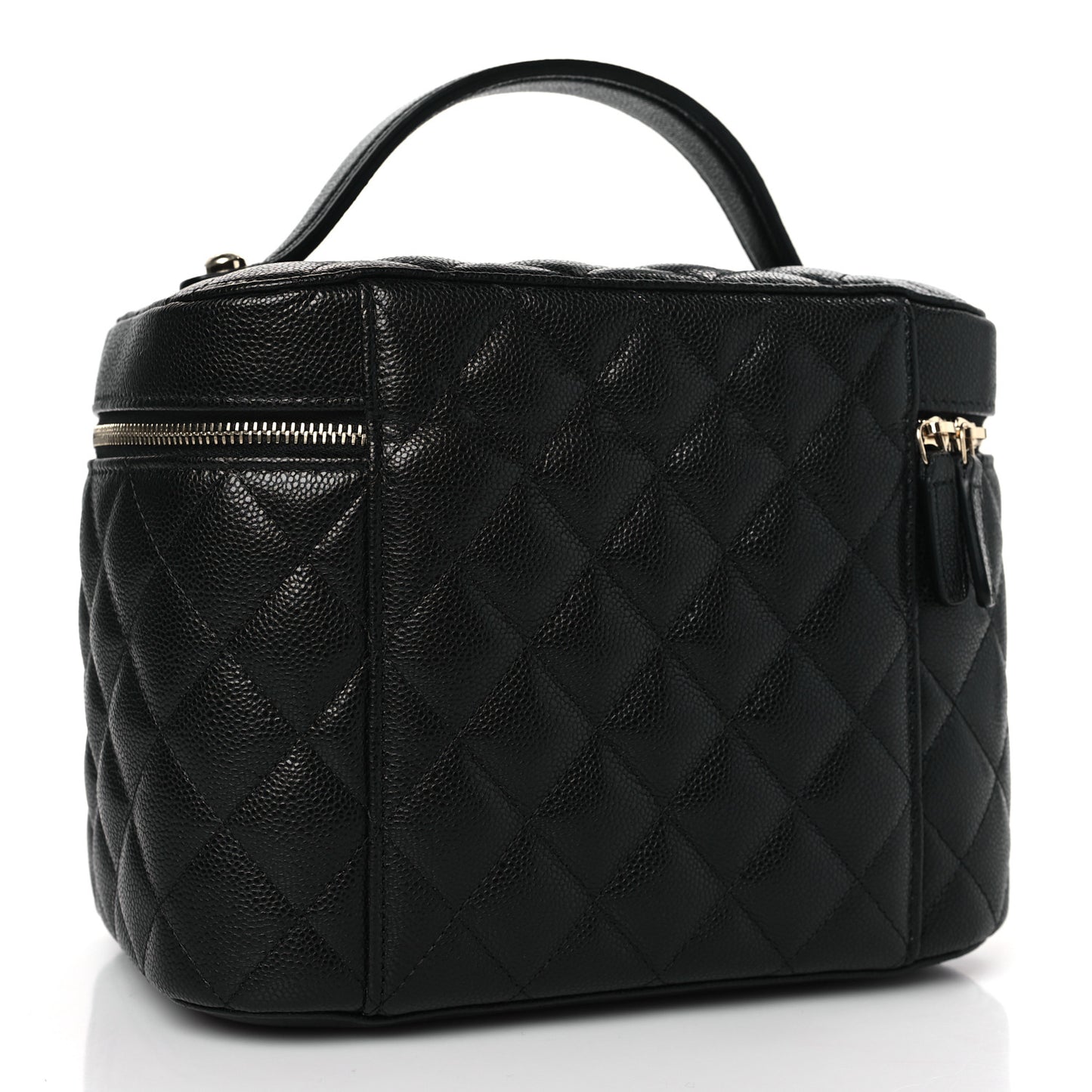 Caviar Quilted Large Vanity Pouch Black