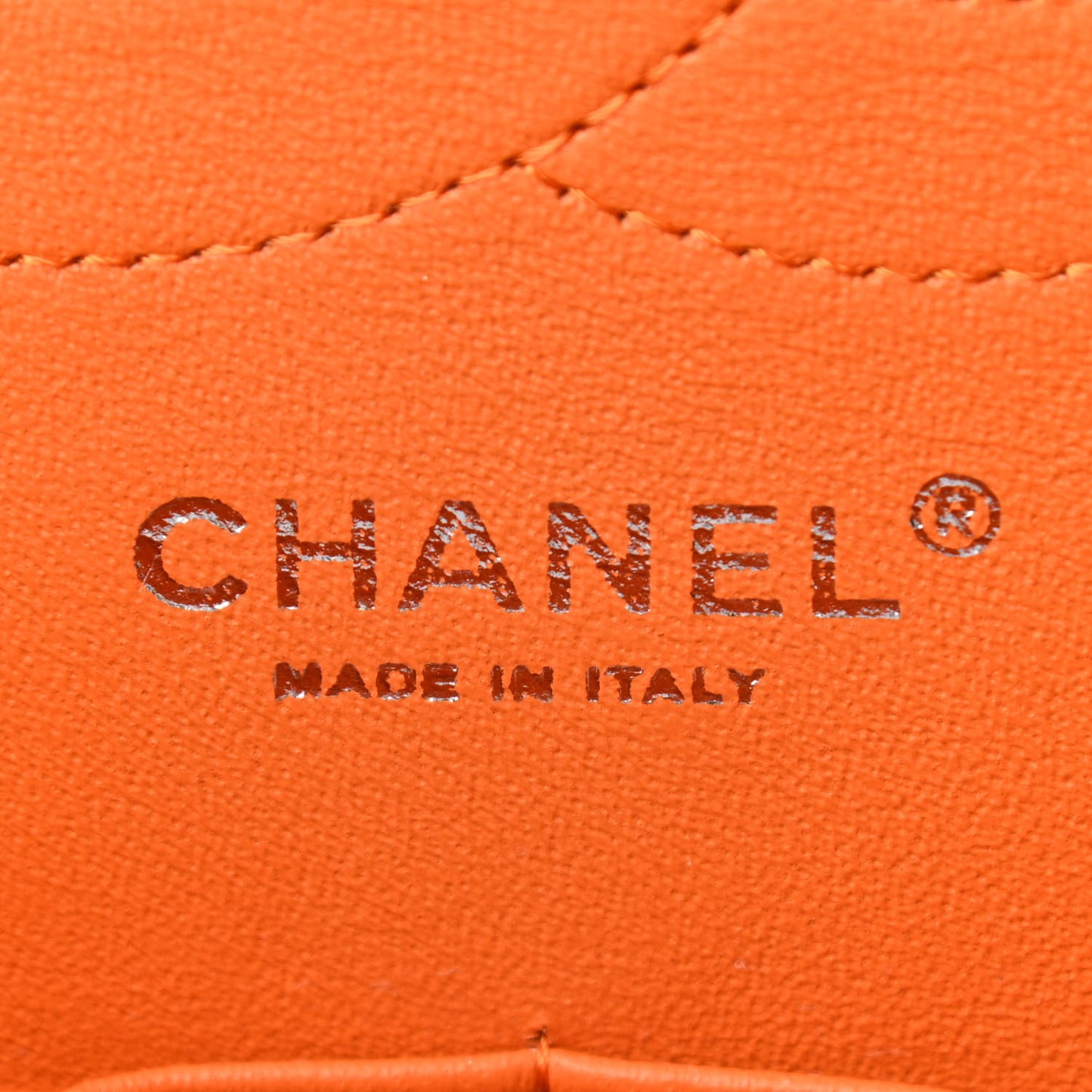Patent Quilted Jumbo Double Flap Orange