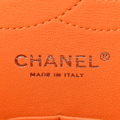 Chanel Patent Quilted Jumbo Double Flap Orange 6 of 11