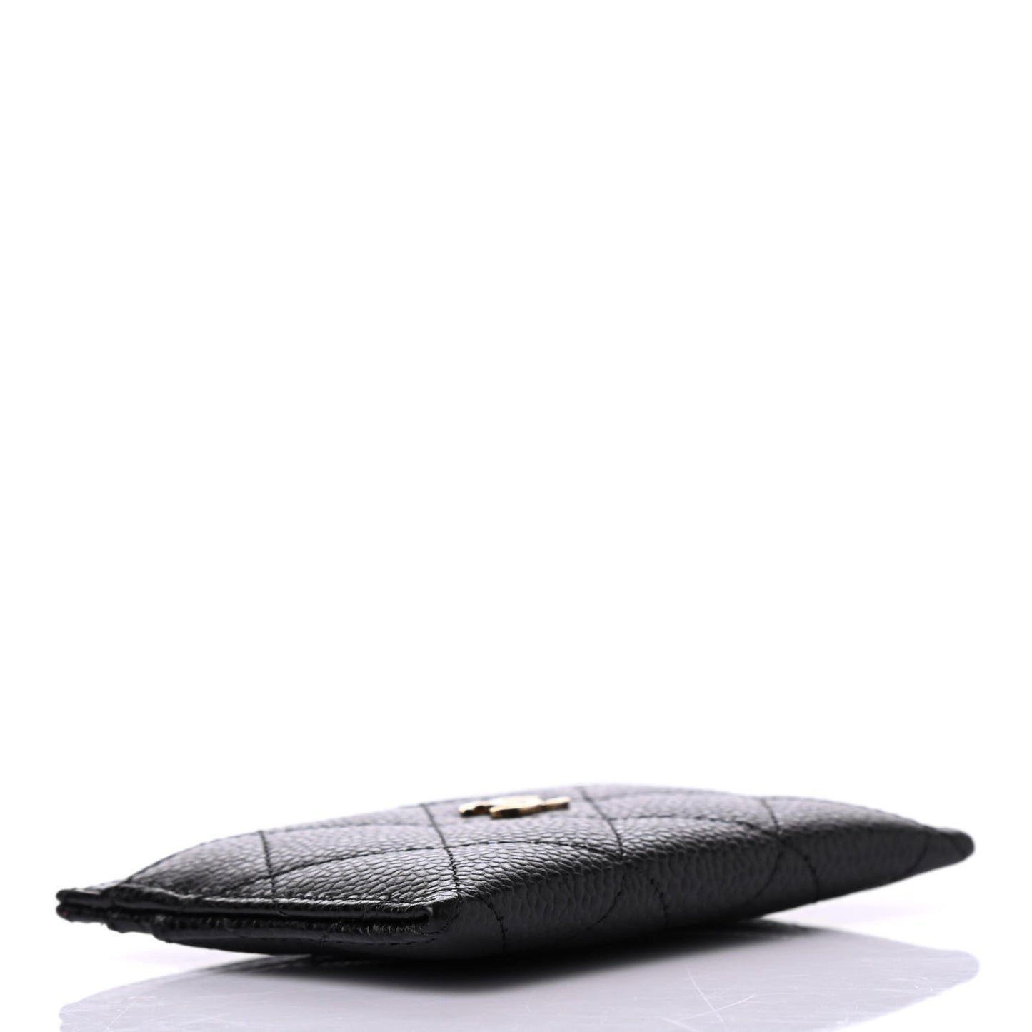 Caviar Quilted Card Holder Black