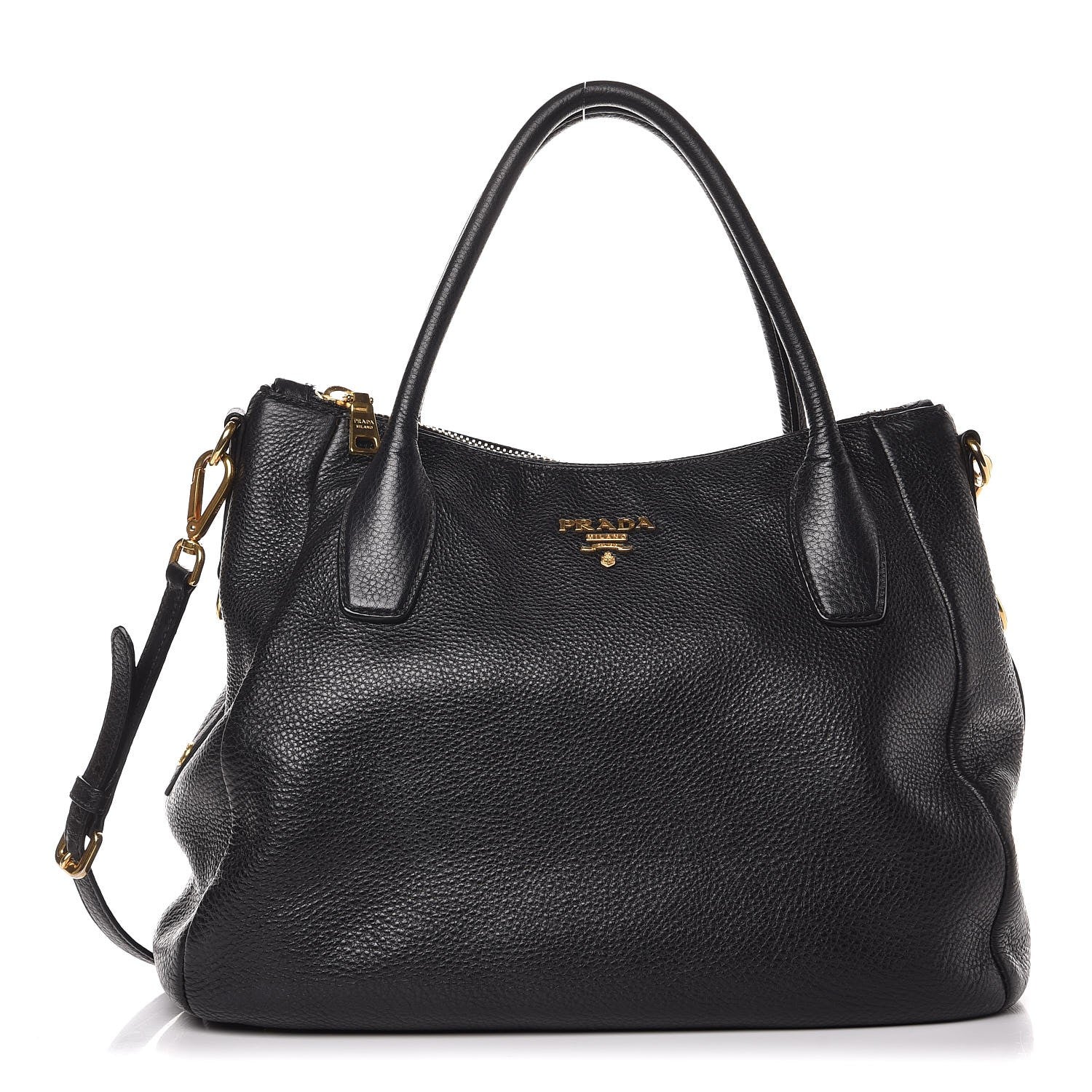 Prada Vitello Daino Tote Black 1 of 11
