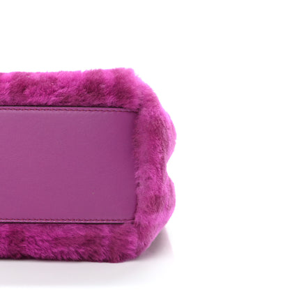 Fendi Shearling Nappa Macro FF 1974 Mini Peekaboo Iconic Satchel Bouganville Magenta Lilac 10 of 10