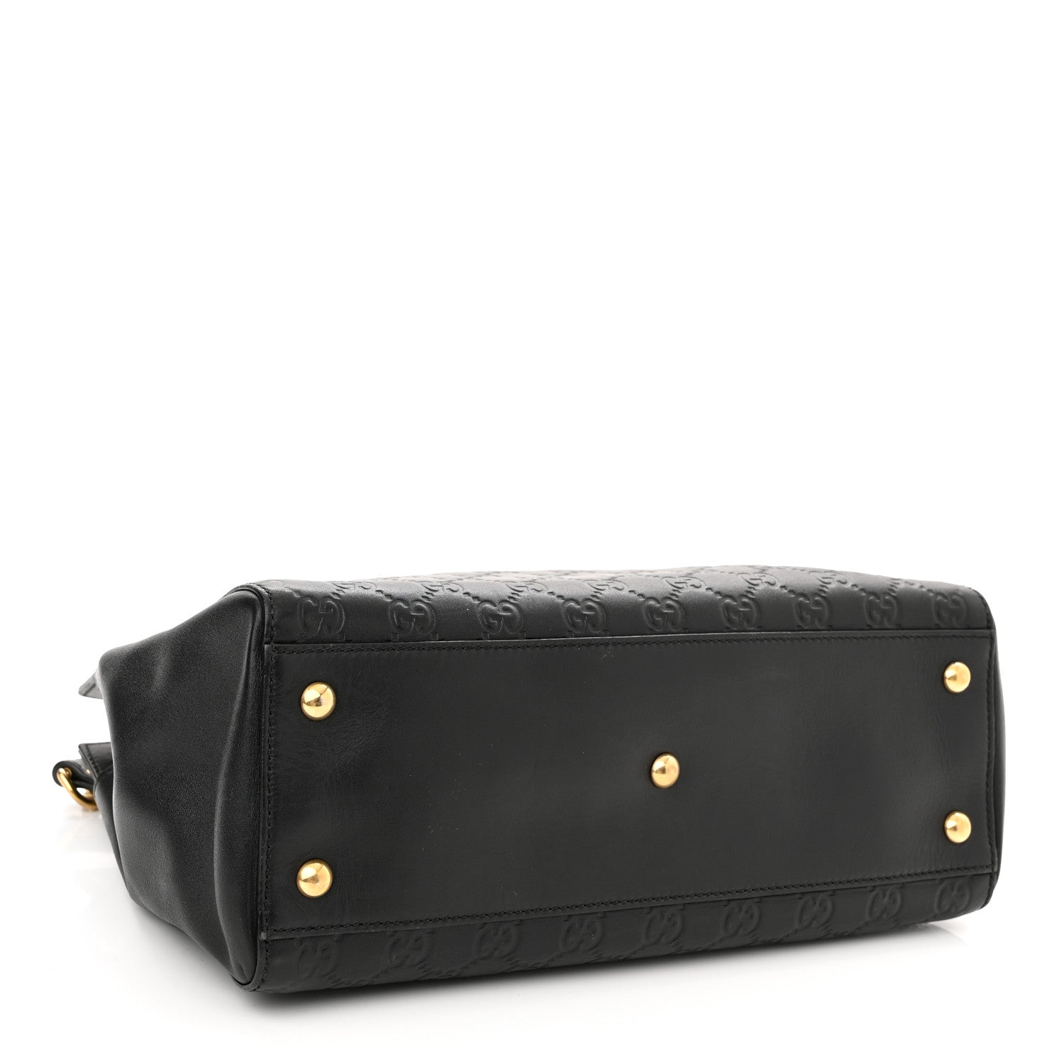 Gucci Guccissima Signature Medium Shoulder Tote Bag Black 4 of 10