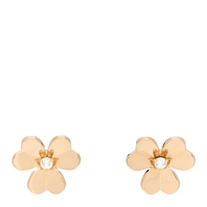 Van Cleef & Arpels 18K Yellow Gold Diamond Small Frivole Earrings 1 of 5