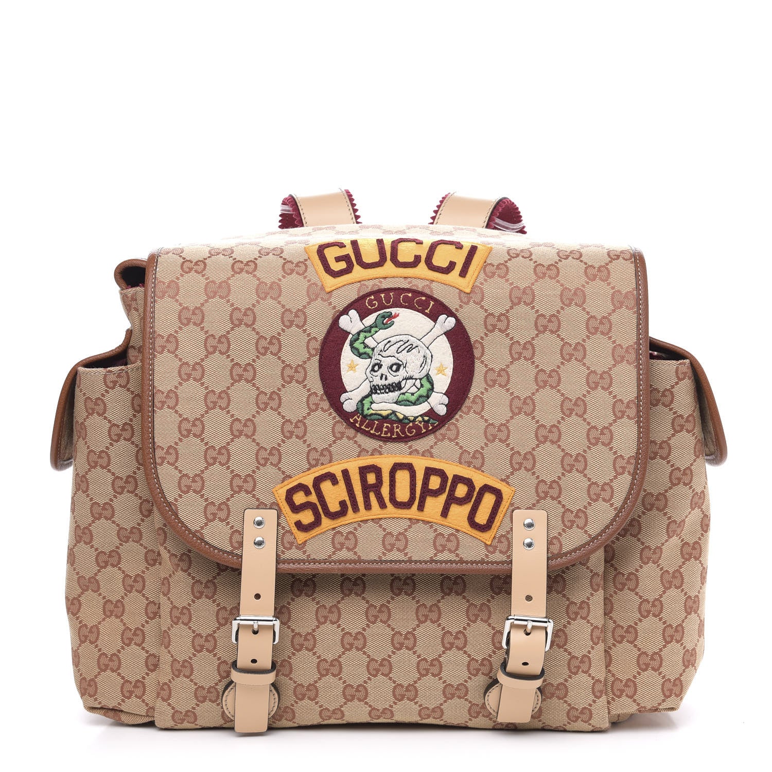 Gucci Monogram Childrens Sciroppo Patch Backpack Beige 1 of 9