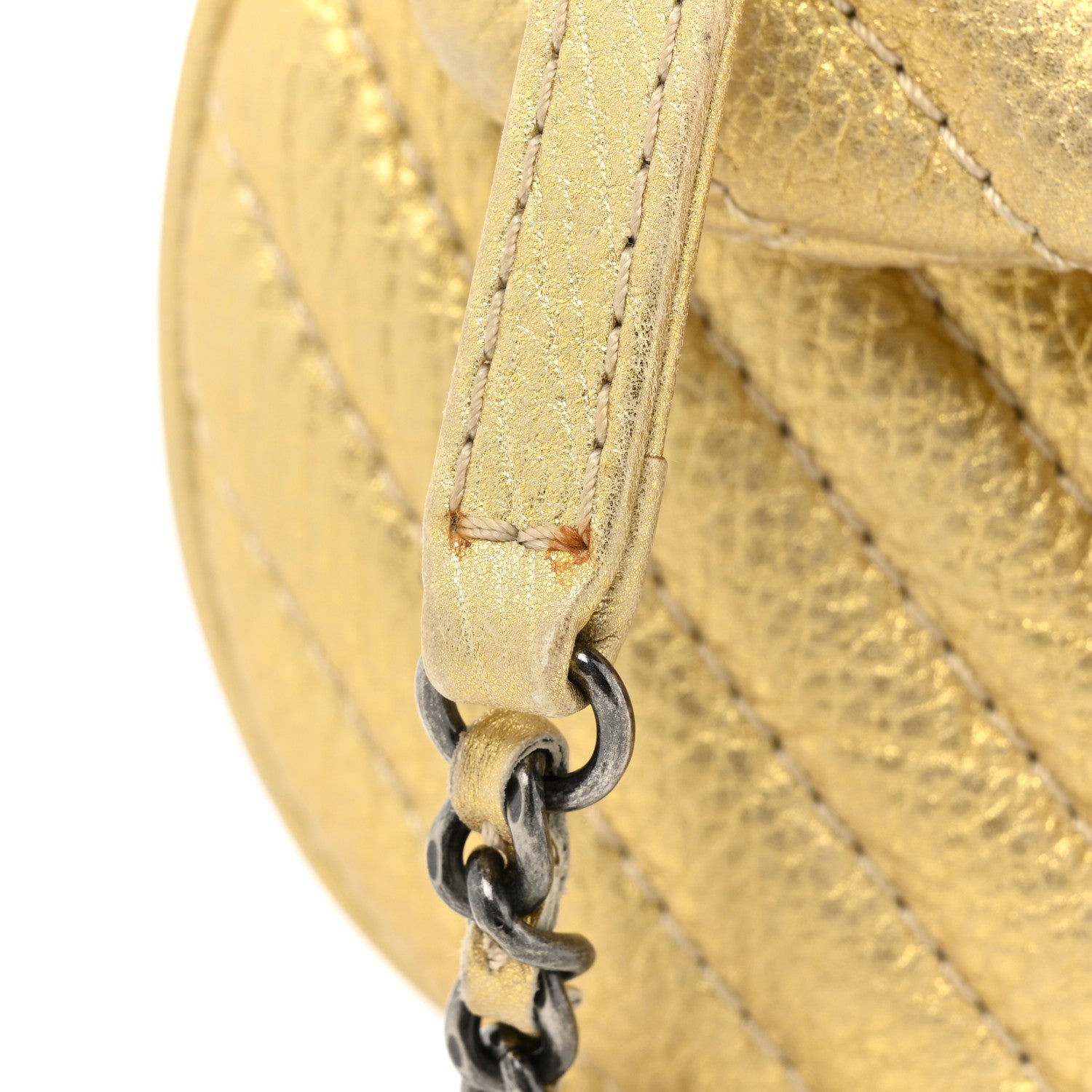 Chanel Metallic Aged Calfskin Chevron Small Bubble CC Flap Gold 12 of 13