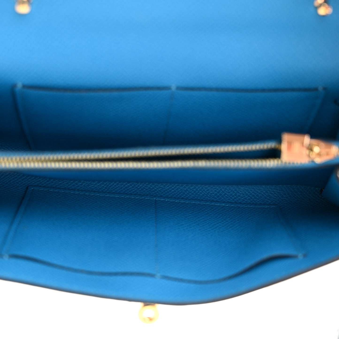 Epsom Casaque Kelly Wallet To Go Black Bleu Indigo Bleu Frida