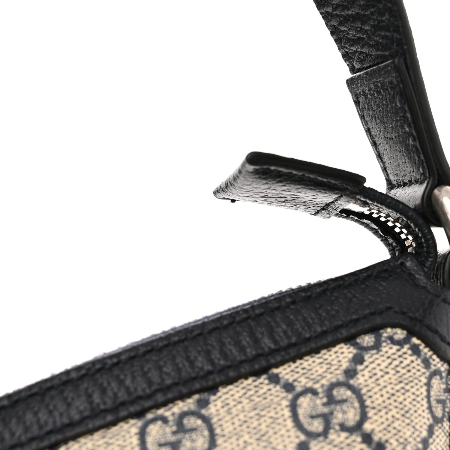Gucci GG Supreme Monogram Textured Dollar Calfskin Web Small Ophidia Half Moon Hobo Beige Blue 11 of 11