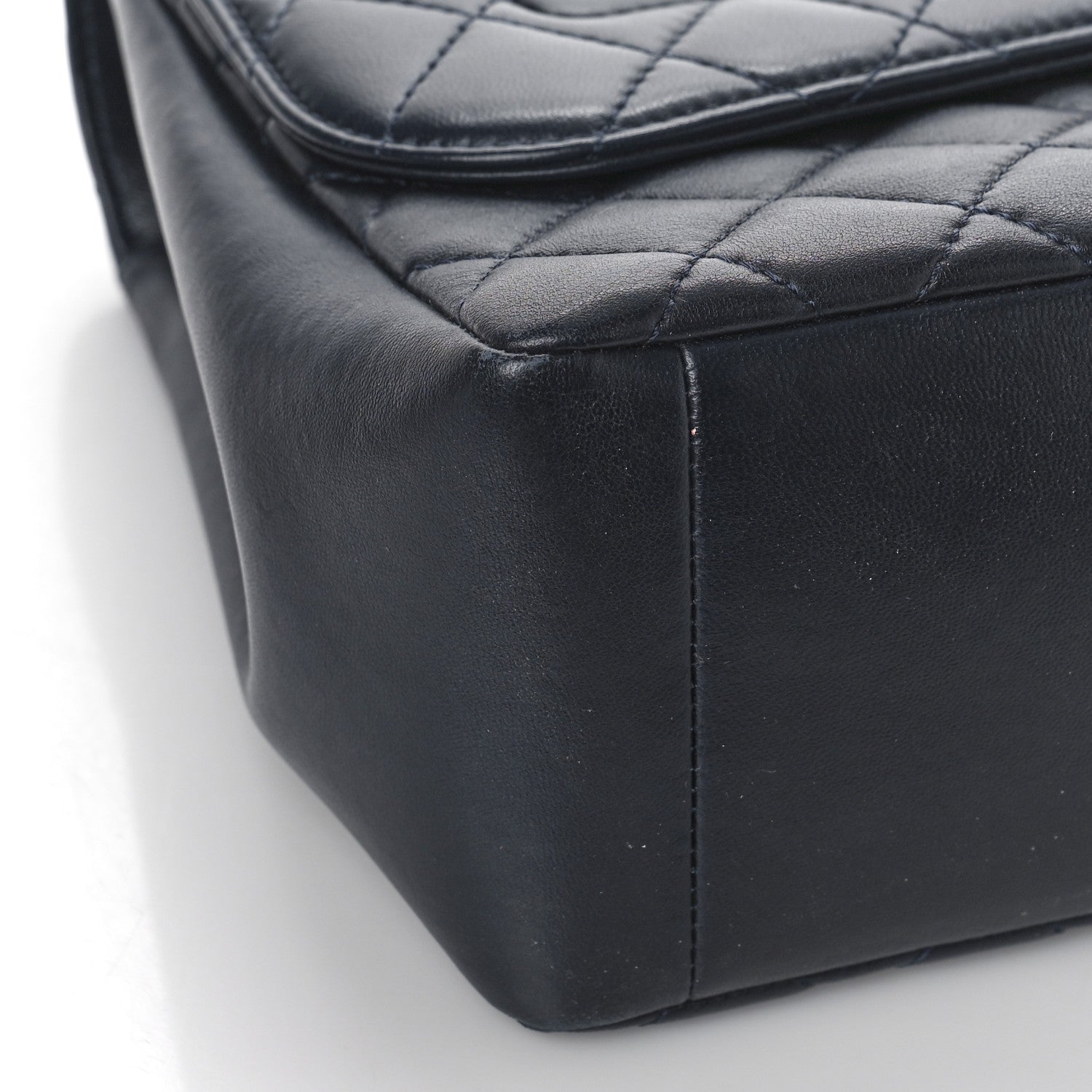 Chanel Lambskin Quilted Jumbo Mademoiselle Chic Flap Navy 8 of 9