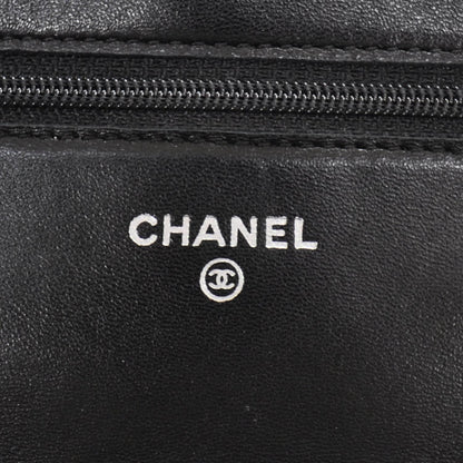 Chanel Patent Quilted Wallet On Chain WOC Black SHW 7 of 8