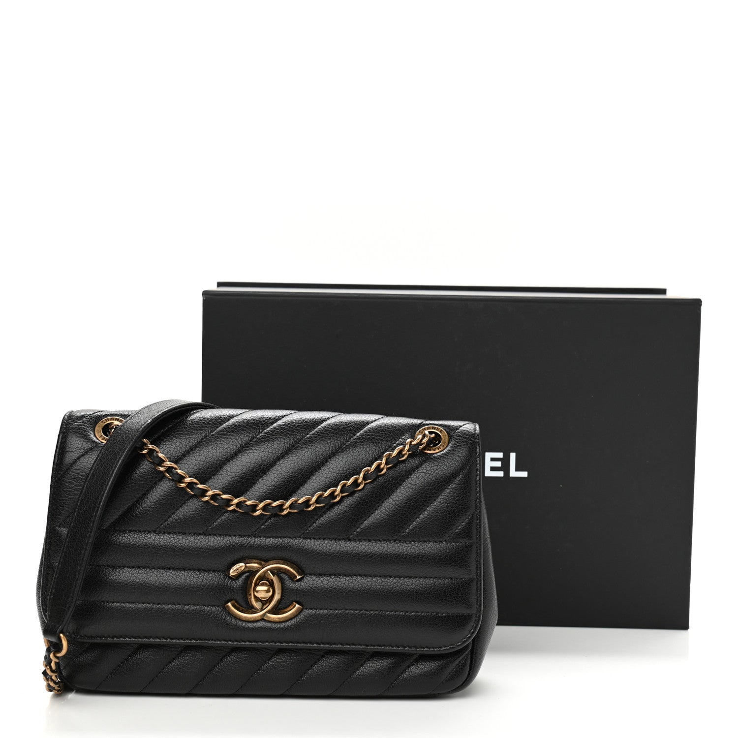 Chanel Shiny Goatskin Diagonal Quilted Small Flap Black 11 of 11