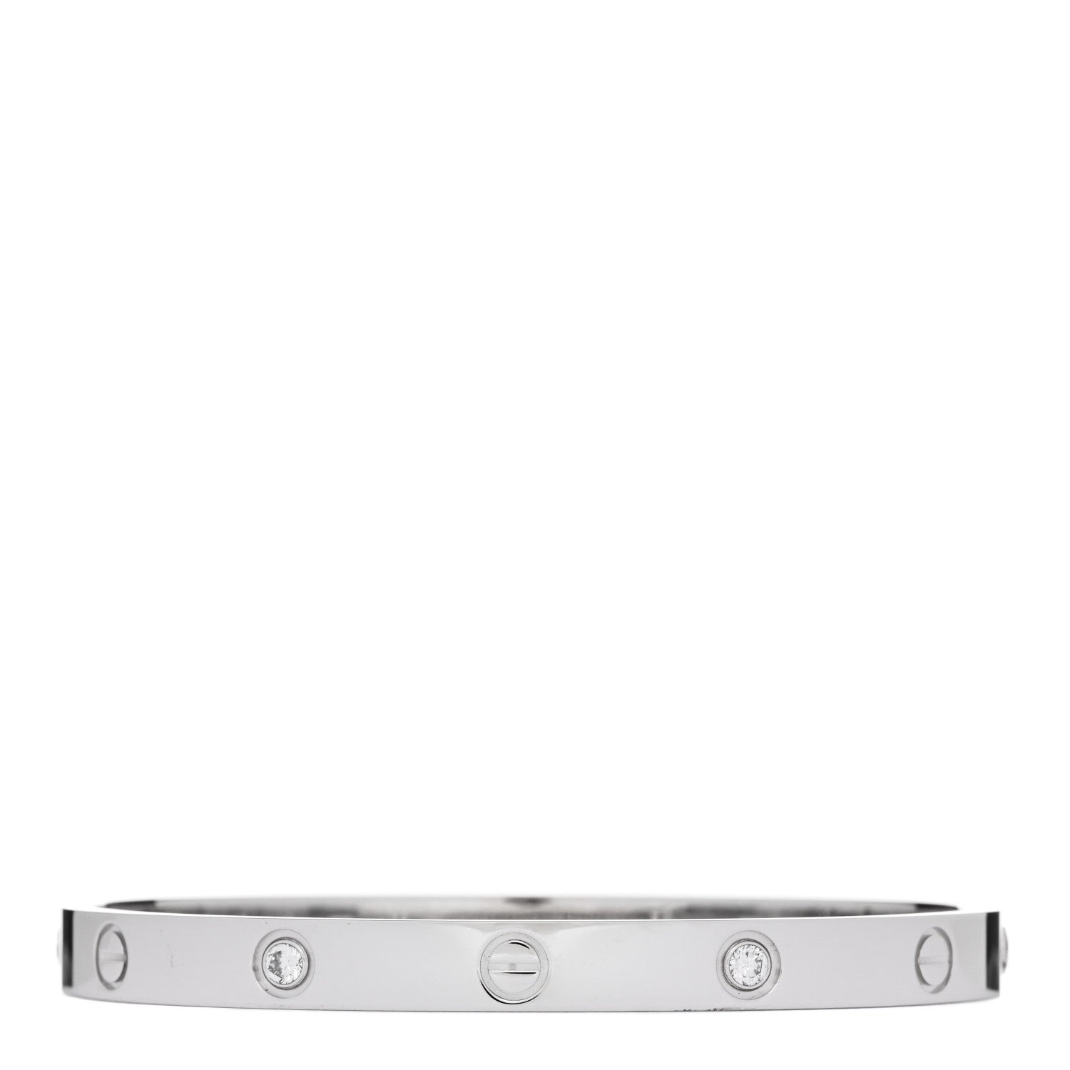 Cartier 18K White Gold 4 Diamond Love Bracelet 18 2 of 9