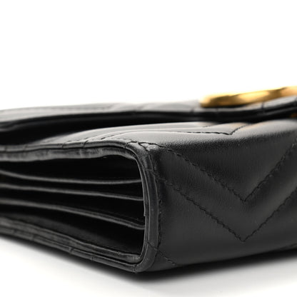 Gucci Calfskin Matelasse GG Marmont Chain Wallet Black 11 of 13