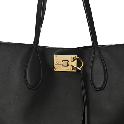 Salvatore Ferragamo Calfskin Studio Tote Black 8 of 10