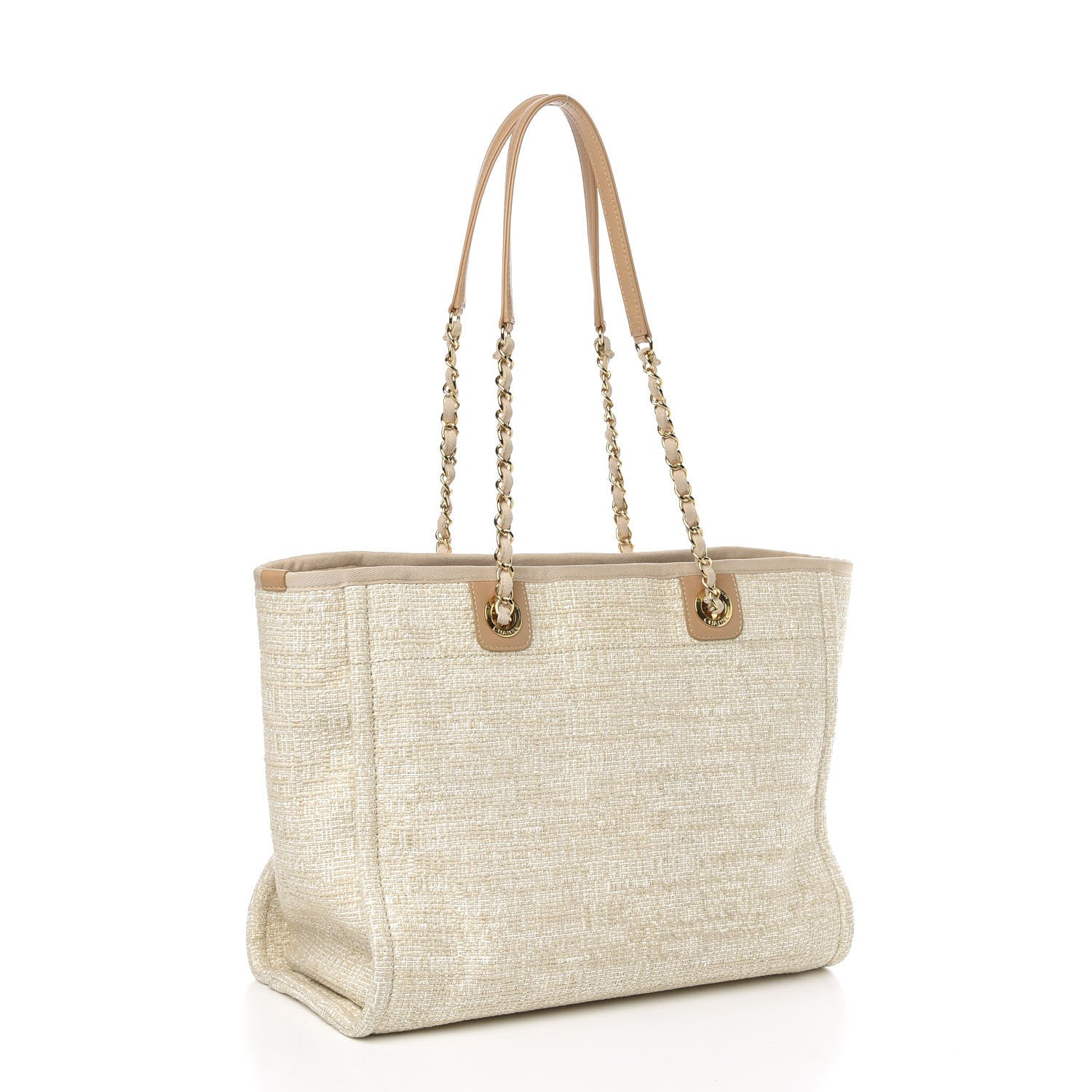Chanel Canvas Small Deauville Tote Light Beige 3 of 10