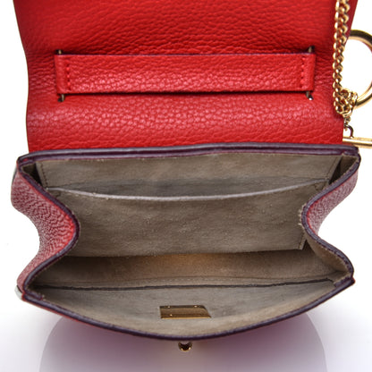 Chloe Grained Lambskin Mini Drew Shoulder Bag Plaid Red 5 of 9