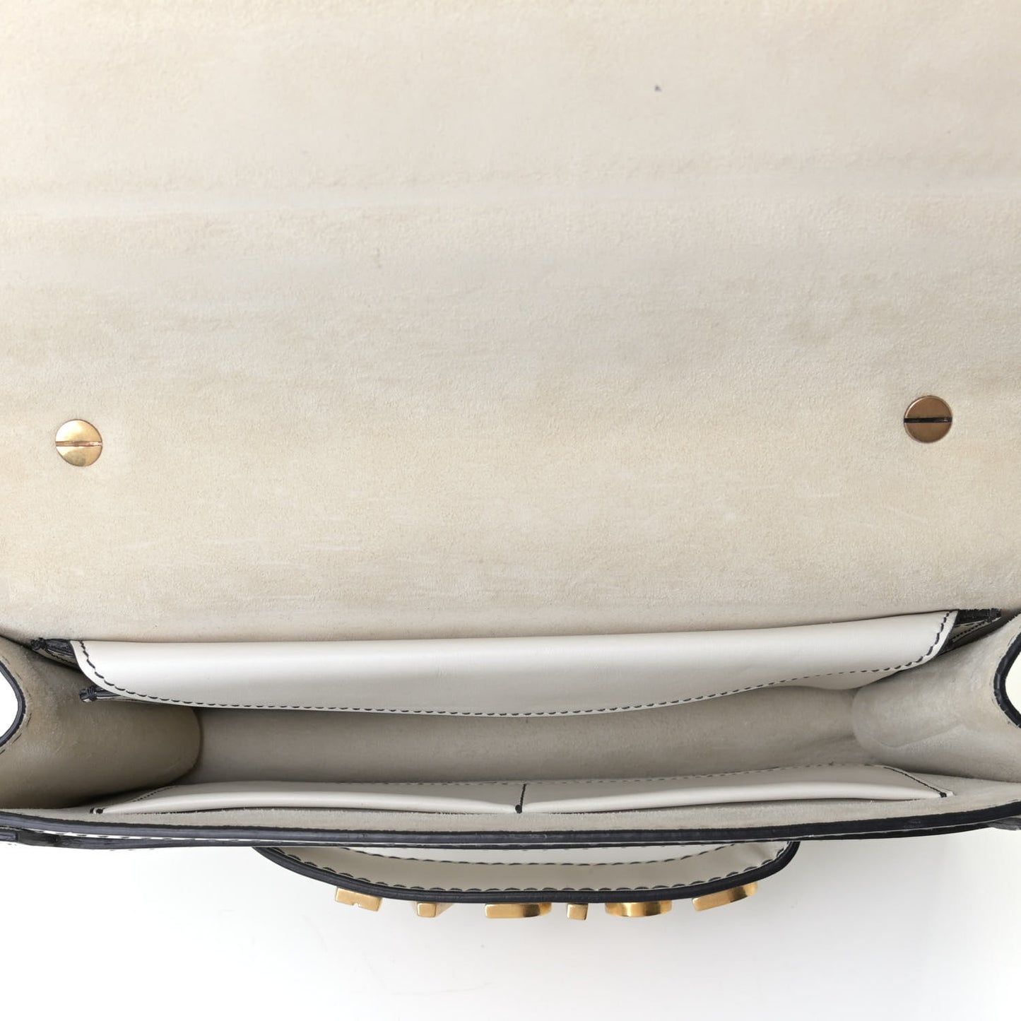 Calfskin J'Adior Chain Flap Bag Off White
