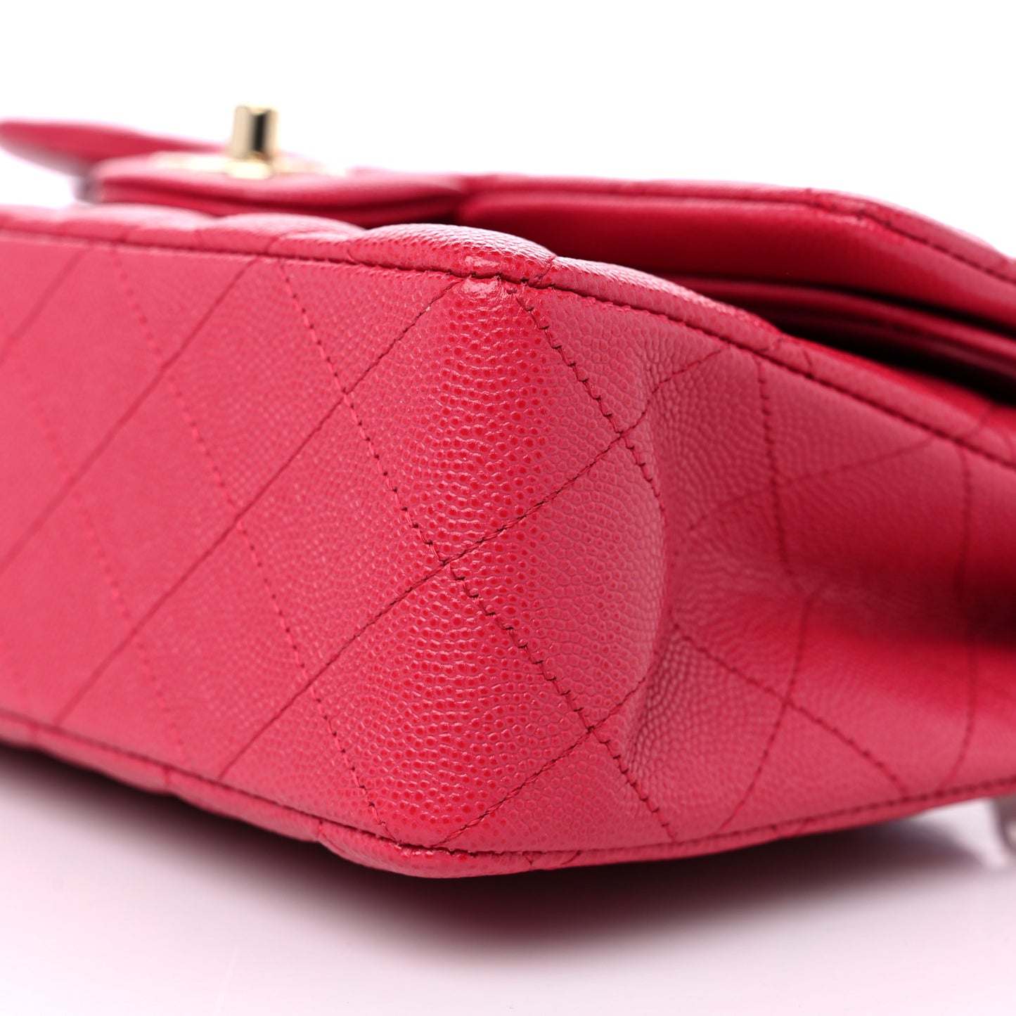 Caviar Quilted Small Double Flap Dark Pink