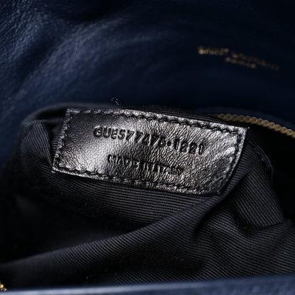 Saint Laurent Canvas Quilted Small Loulou Puffer Monogram Chain Satchel Marine 8 of 12