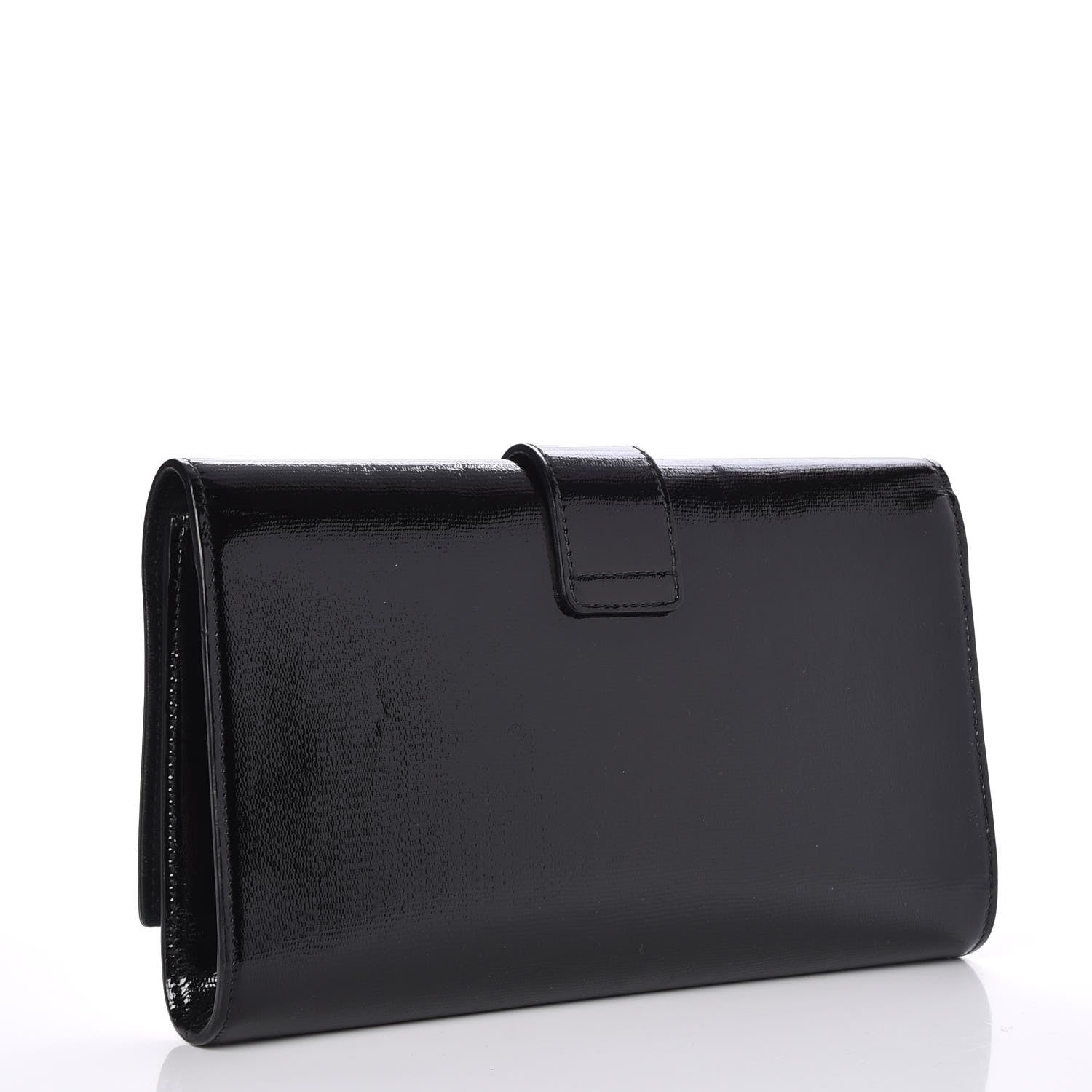 Saint Laurent Textured Patent Classic Y Ligne Clutch Black 3 of 8