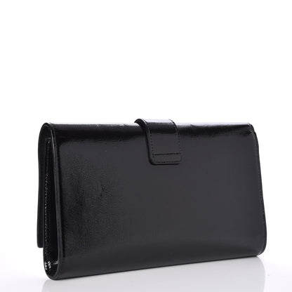 Saint Laurent Textured Patent Classic Y Ligne Clutch Black 3 of 8