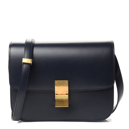 Celine Box Calfskin Medium Classic Box Flap Bag Navy 1 of 10