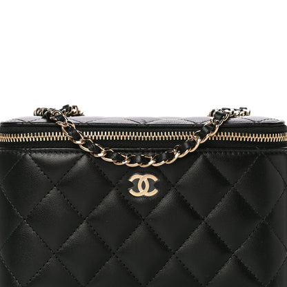 Chanel Lambskin Quilted Small Vanity Case With Chain Black 8 of 11