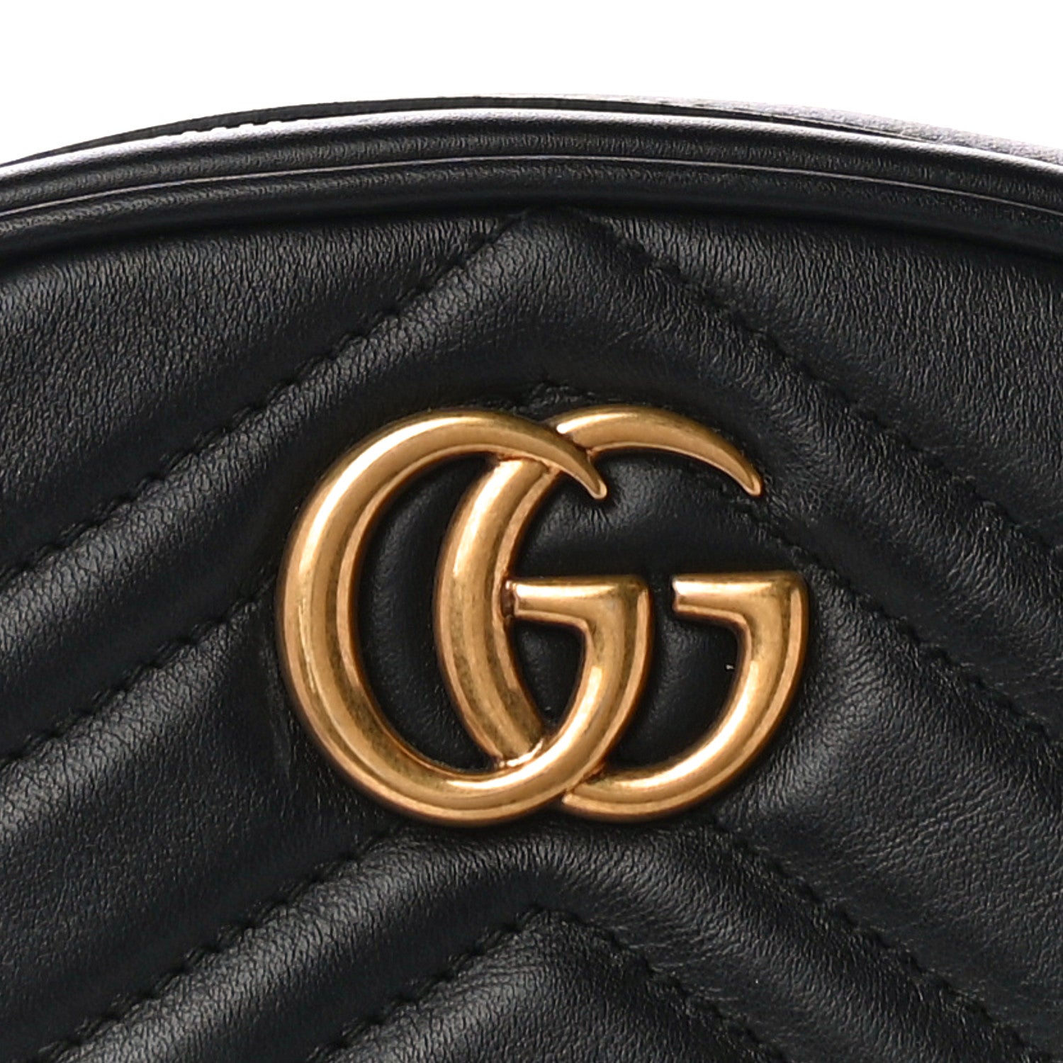 Gucci Calfskin Matelasse GG Marmont Belt Bag 75 30 Black 10 of 12