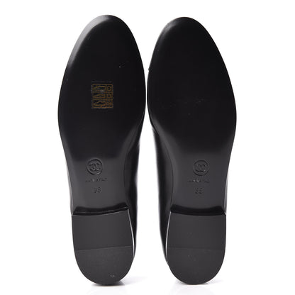 Chanel Lambskin Patent Cap Toe Ballerina Flats 38 Black 5 of 9