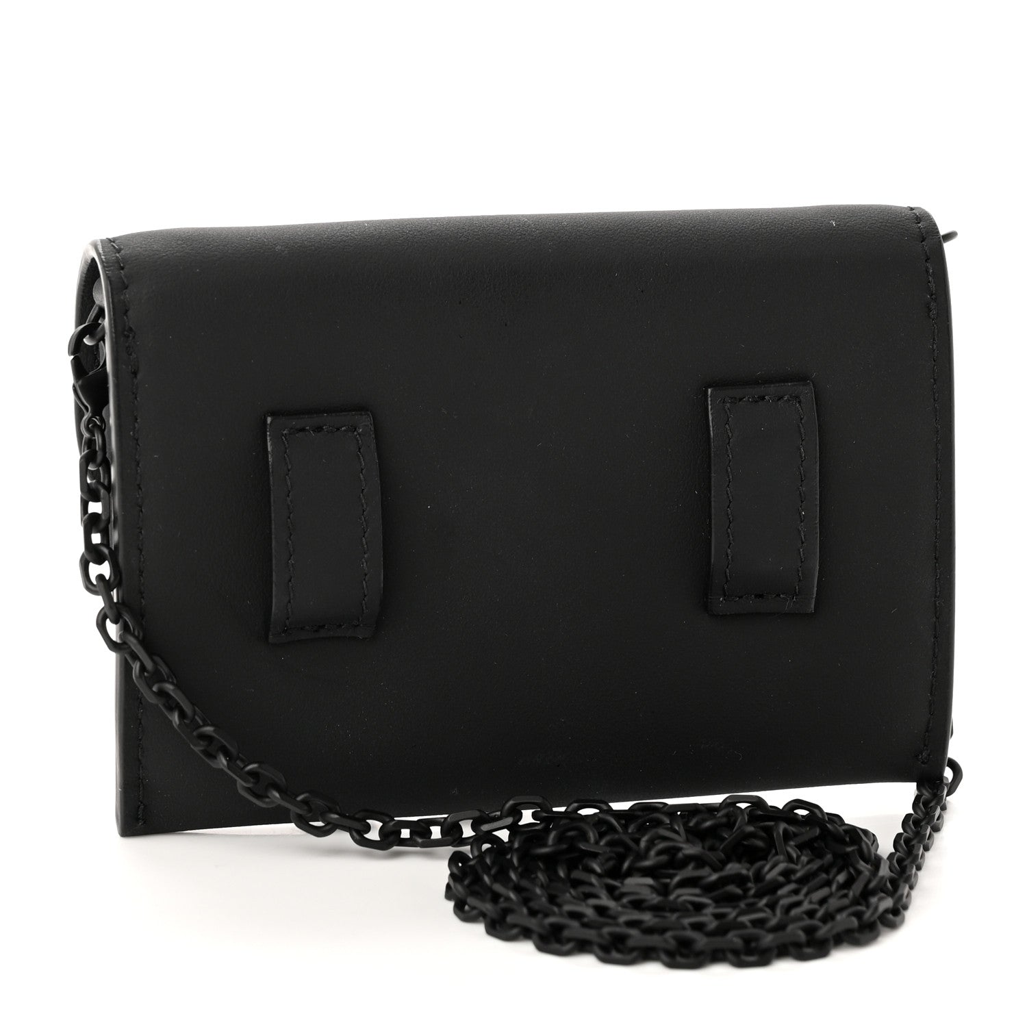Christian Dior Ultra Matte Calfskin Nano Saddle Chain Pouch Black 3 of 9