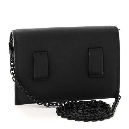 Christian Dior Ultra Matte Calfskin Nano Saddle Chain Pouch Black 3 of 9