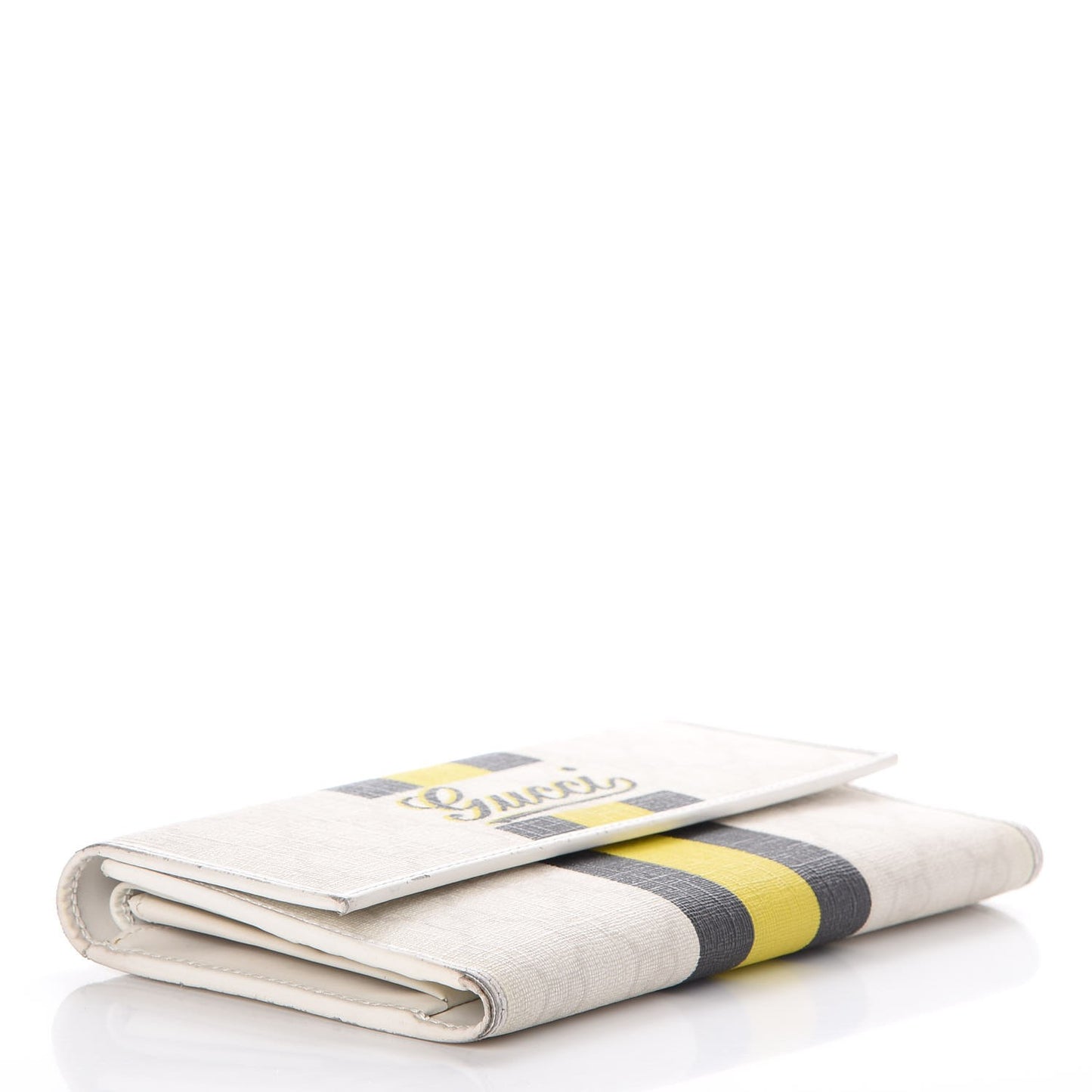 GG Plus Monogram Web Stripe Continental Wallet White