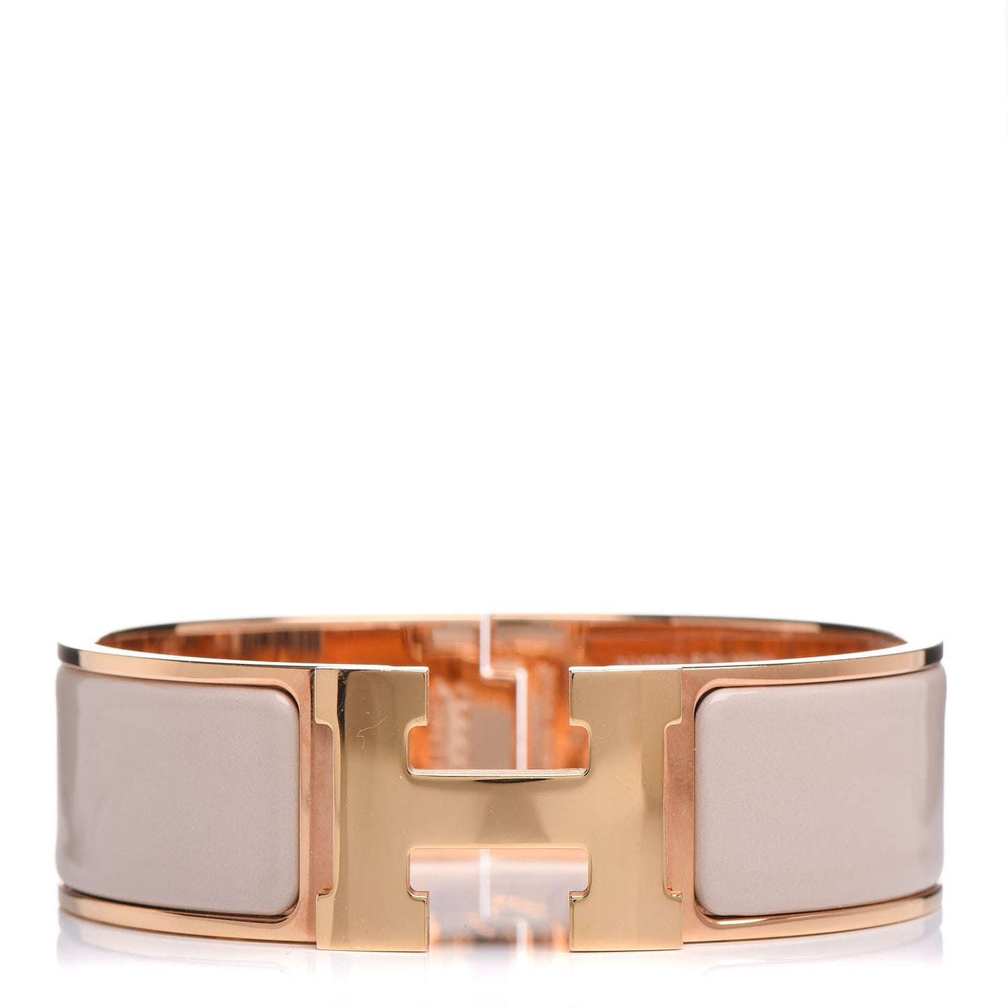 Enamel Wide Clic Clac H Bracelet GM Beige Rose