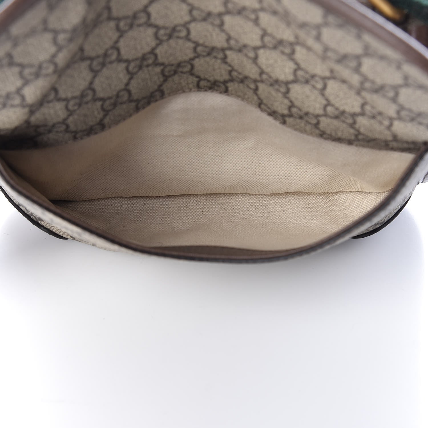 Gucci GG Supreme Monogram Web Small Neo Vintage Double Flap Messenger Bag Beige New Acero 6 of 12