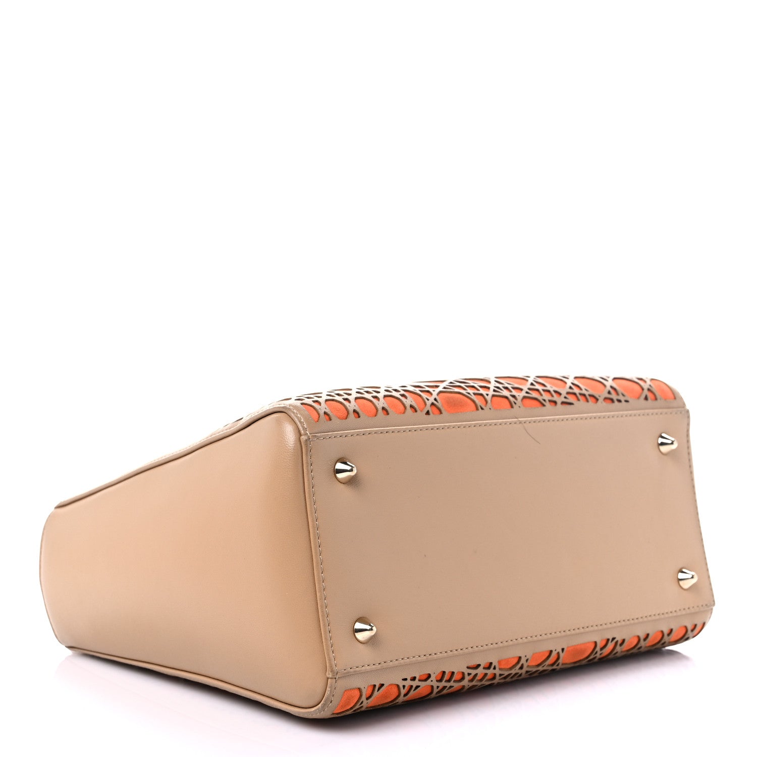 Christian Dior Calfskin Suede Cutout Stars Medium Lady Dior Beige Orange 3 of 19