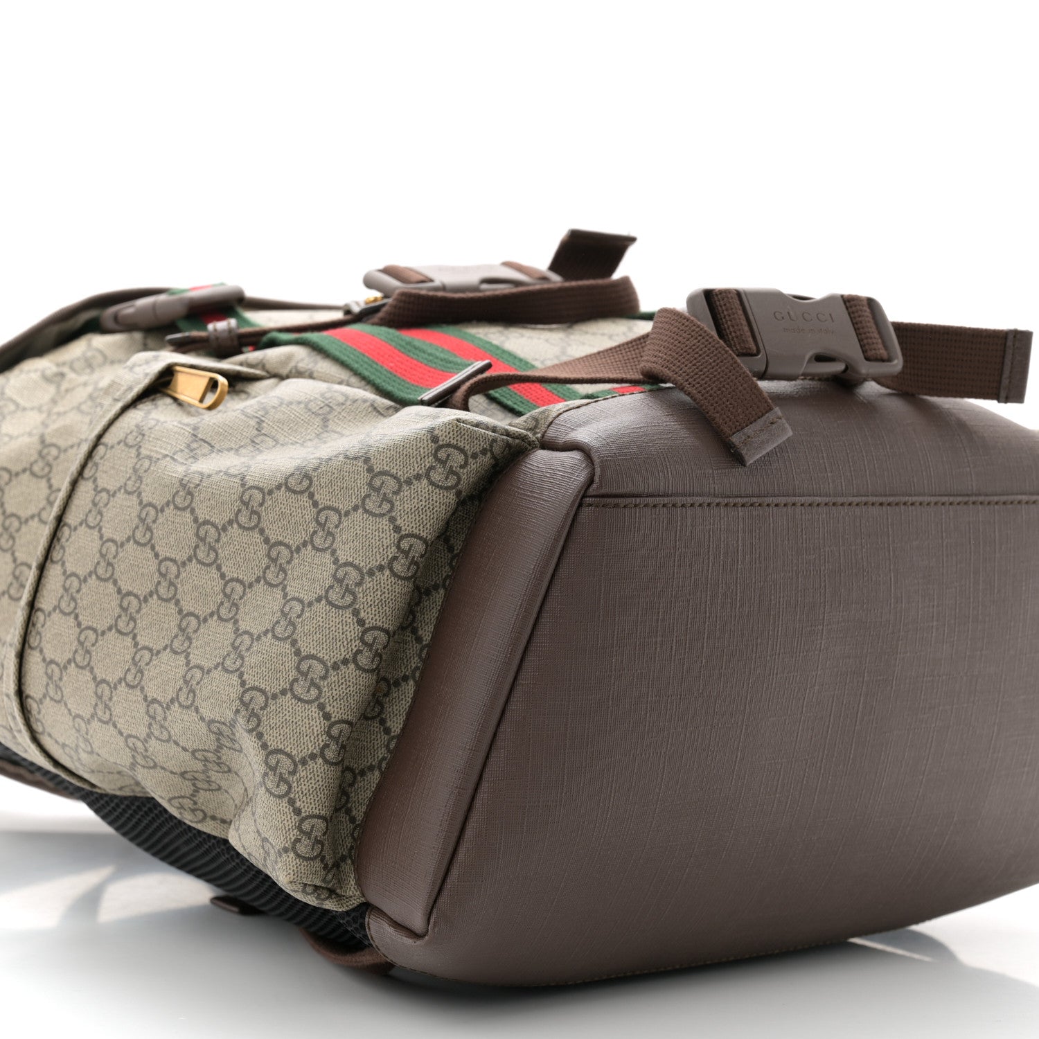 Gucci GG Supreme Monogram Web Skateboard Backpack Brown 9 of 10