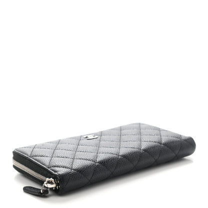 Chanel Caviar Quilted Large Gusset Zip Around Wallet Black 4 of 9