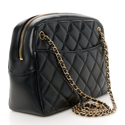 Chanel Shiny Lambskin Quilted Medium Camera Case Black 3 of 11